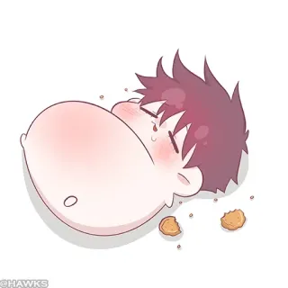 ⚫️ f5645f5a @HAWKS Kartun, Anime, Lucu, Chibi whatsapp sticker