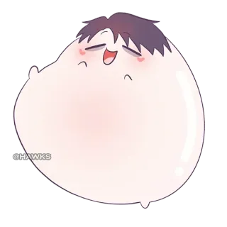 ⚫️ f8820187 @HAWKS stiker, imut, kartun, blob, Hawks whatsapp sticker