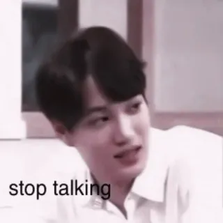 🤚 ef8aa52e stop talking Pare de falar, Meme, Reação, Frase, Expressão, Expressão facial telegram sticker