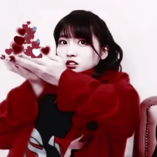 😘 f3b5b674 mulher, corações, vermelho, retrato, pessoa, amor telegram sticker