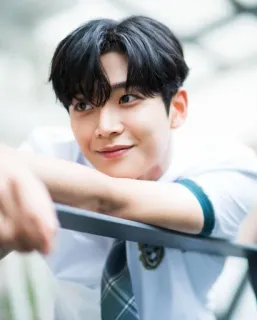 👀 4fc02e2f homem, asiático, uniforme escolar, estudante, retrato whatsapp sticker