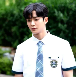 😔 c4201ab6 coreano, uniforme escolar, adolescente, gravata whatsapp sticker