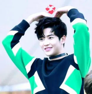 ❤️ e19754ac homem, coração, retrato, sorriso, kpop whatsapp sticker