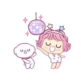 💕 f661c054 ステッカー, ダンス, ディスコ, パーティー, かわいい, マンガ, 犬 whatsapp sticker