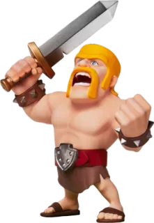 😤 381b4411 Barbarian Clash of Clans Варвар, Clash of Clans, Меч, Злой, Игра telegram sticker