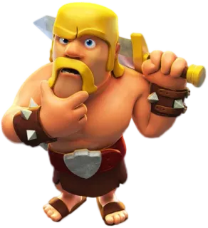 🤔 9998c9e6 Barbarian Clash of Clans игра, варвар, Clash of Clans, мультфильм telegram sticker