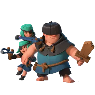 🍬 a56be5ba clash of clans, лучница, гигант, мультфильм telegram sticker