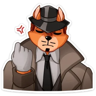👊 2c3f2d76 生气, 烦躁, 卡通, 角色, 手势, 狐狸 telegram sticker