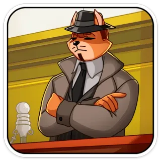 😕 f707b248 拟人, 狐狸, 侦探, 法庭, 法律, 调查 telegram sticker