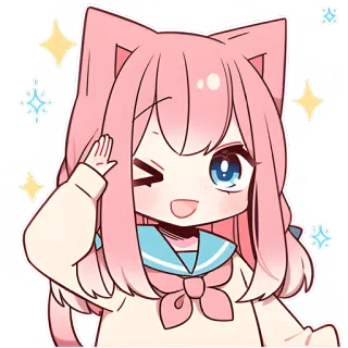 😉 87778af8 Anime, Kawaii, Lucu, Gadis kucing, Berkilau, Chibi whatsapp sticker