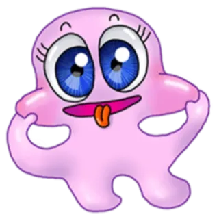 😝 1bfd4db8 Gumpalan, Kartun, Karakter, Lucu, Merah muda, Monster telegram sticker