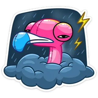 ☔️ 15273869 ピンク, 青, 雲, 雷, 嵐, 憂鬱, 天気 telegram sticker