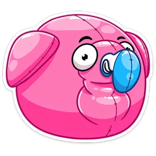 ☺️ a2bb9c07 豚, 動物, 漫画, 可愛い, ピンク telegram sticker