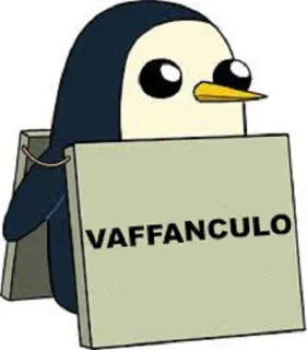 🐧 f5837187 VAFFANCULO offensive, insult, penguin, cartoon telegram sticker