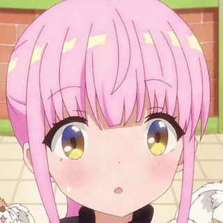 😯 3d4c7da1 gadis anime, rambut pink, imut, kartun, potret whatsapp sticker