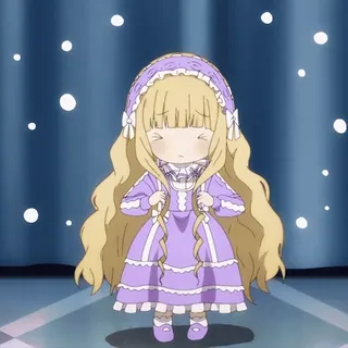 😝 41c7138a Anime, Boneka, Kartun, Karakter, Lucu, Gadis, Pirang, Gaun whatsapp sticker