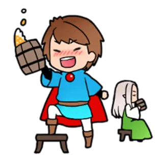 🍺 3942a32a desenho animado, bebendo, cerveja, chibi telegram sticker