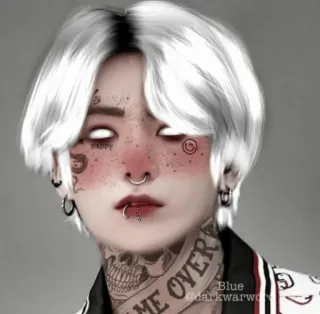 👽 9940c563 GAME OVER タトゥー, 骸骨, 顔, ゲーム, アート telegram sticker