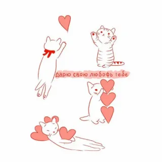 🐈 b86d292f дарю свою любовь тебе gato, amor, corazón, lindo, animales whatsapp sticker