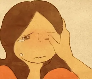 😘 3560a4c0 triste, chorando, emocional, desenho, mulher, lágrima telegram sticker