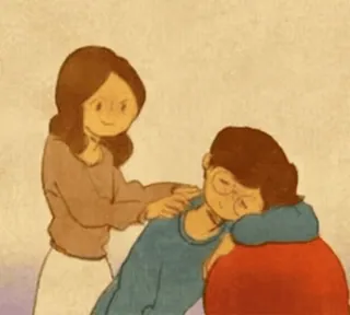 😘 9ab708b5 conforto, empatia, apoio, amizade, cuidado, ilustração, humano telegram sticker