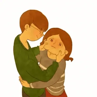 😘 9ef5a71c amor, casal, relacionamento, desenho animado, abraço, fofo telegram sticker