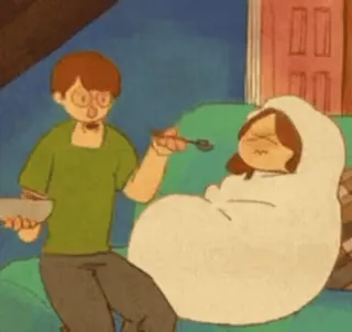 😘 a4837d14 doente, mal, cuidado, conforto, cobertor, alimentando, colher, frio telegram sticker