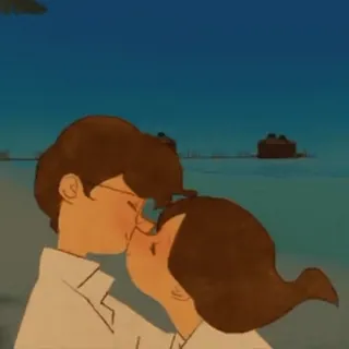 😘 eadb36ee beijo, casal, amor, romance, carinho, animação telegram sticker