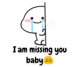 😭 b75f7b2b I am missing you baby kangen, cinta, sedih, menangis, bayi, kartun telegram sticker