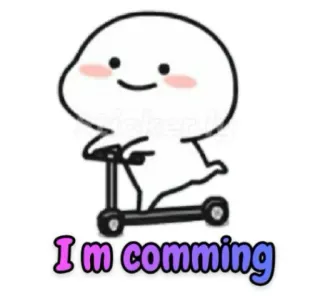 🛴 dedd43c0 I m comming imut, skuter, kawaii, kartun, segera hadir telegram sticker