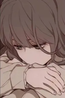 ✨ 0122114d アニメ 女の子, 悲しい, エモい, 漫画, イラスト, デジタルアート telegram sticker