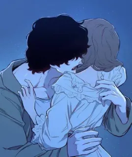 🫂 1ec4583d 愛情, ハグ, ロマンス, カップル, 愛, イラスト telegram sticker