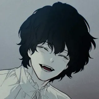 🛐 3c5175a8 アニメ, マンガ, 笑顔, 吸血鬼, 黒髪, 少年, 漫画 telegram sticker