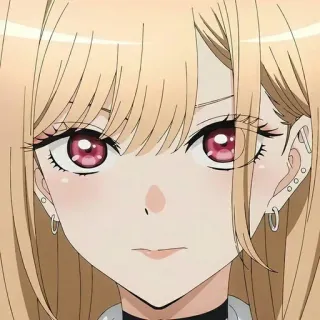 ❤️ 47ddd563 アニメ, 漫画, 女の子, ポートレート, 金髪, ピンクの目 telegram sticker