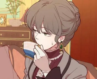 ✨ 867b99a8 女性, お茶, 飲んでいる, 上品, ポートレート, 漫画 telegram sticker