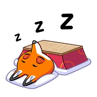 😴 0166b699 Z Z Z Z лиса, спящий, мультфильм, животное, милый, сонный, ленивый telegram sticker