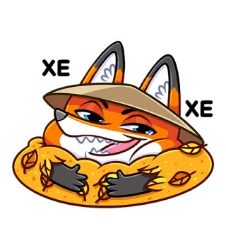 😅 207bfb72 ХЕ
ХЕ лиса, мультфильм, животное, листья, шляпа, выражение, милый telegram sticker