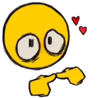 🥺 5190f22a эмодзи, желтый, сердечки, неловкий, социальный, медиа telegram sticker