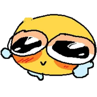 😢 59545131 эмодзи, каваий, милый, большие глаза, румянец, мультфильм telegram sticker
