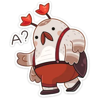 ❓ 403fd84d A? 卡通, 问题, 角色, 贴纸, 猫头鹰, 可爱 telegram sticker