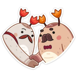 🤝 afe53351 可爱, 动物, 朋友, 握手, 卡通, 角色 telegram sticker