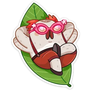 😎 b9874032 考拉, 太阳镜, 叶子, 放松, 休息, 卡通, 可爱 telegram sticker