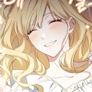 😁 433cb89f アニメ, 金髪, 笑顔, キャラクター, 漫画, かわいい telegram sticker