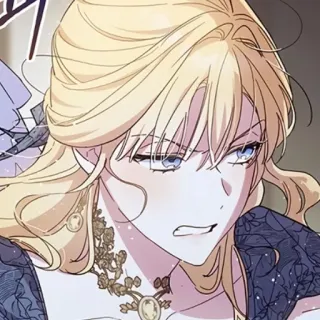 🍡 aa64e7b8 女性, 金髪, 怒り, 表情 telegram sticker