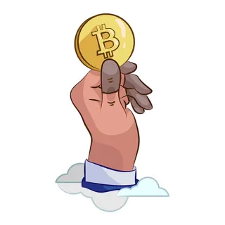 🎁 8bd8a145 Bitcoin, Criptomoneda, Moneda digital, Mano, Moneda, Inversión, Finanzas telegram sticker