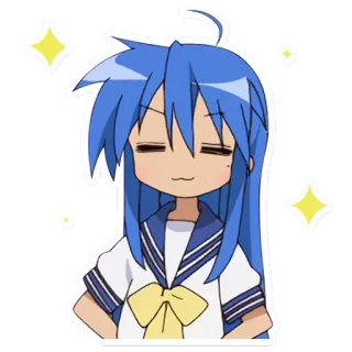 ☺️ a177c836 Konata Izumi Lucky Star อนิเมะ, มังงะ, ผู้หญิง, Lucky Star, Konata Izumi, นักเรียนหญิง telegram sticker