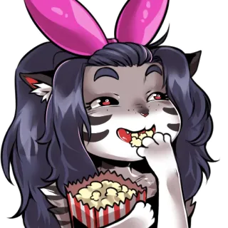 🍿 5829c527 Furry, Cartoni animati, Popcorn, Carino, Animazione, Animale, Felice telegram sticker