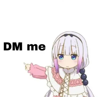 🙂 5cec8953 Kanna Kamui Miss Kobayashi's Dragon Maid DM me Anime, Kanna, Dragon Maid, DM, Envoyer un message, mignon, Dessin animé telegram sticker