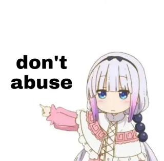 🙂 6908968e don't abuse Anime, Dessin animé, Abus, Avertissement, Prévention telegram sticker