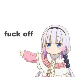 🙂 88ed3efe Kanna fuck off Anime, Kanna, Miss Kobayashi's Dragon Maid, Insultant, Offensant, Mignon, Fille Anime telegram sticker
